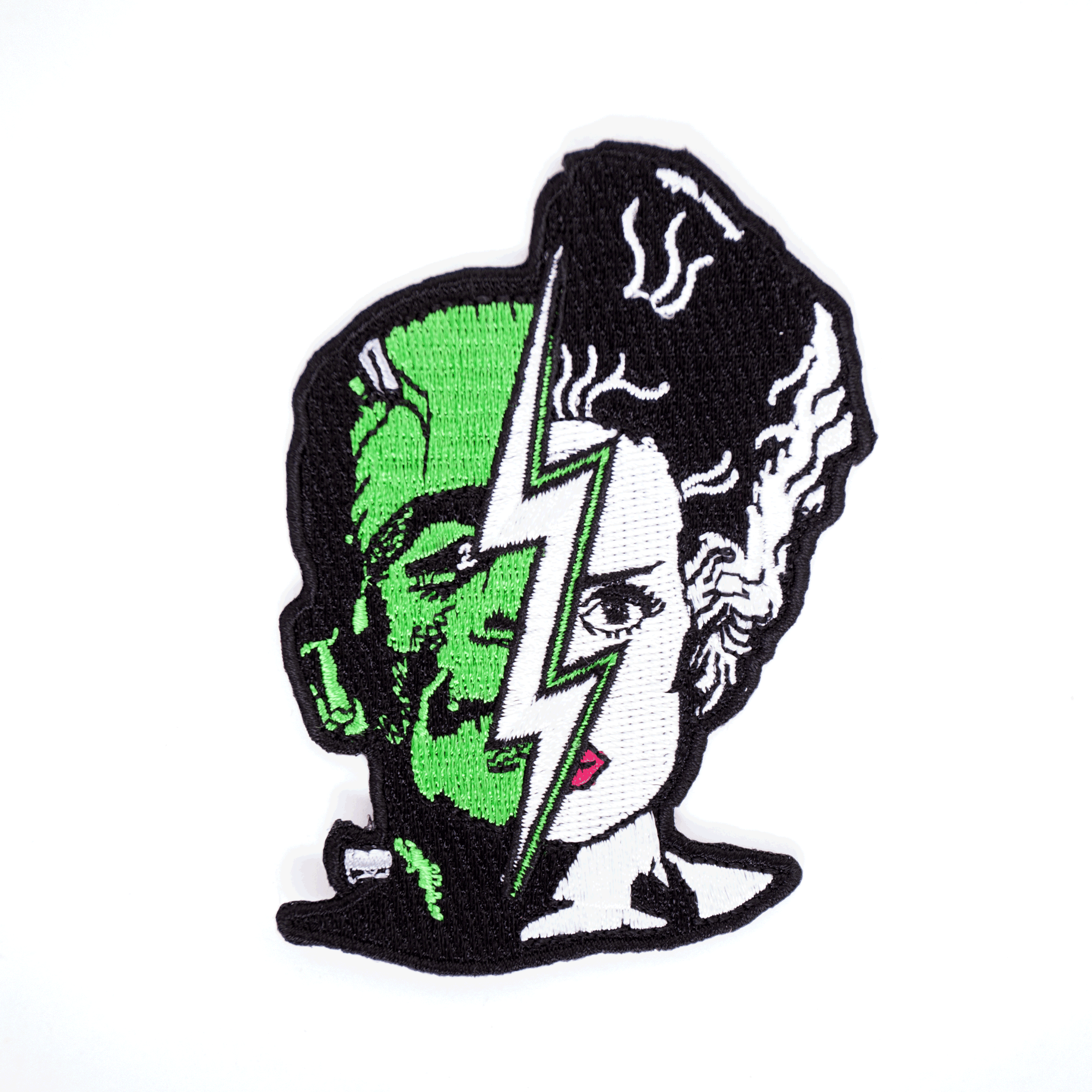 Bride and Frankenstein Half Face Patch - Rock Rebel